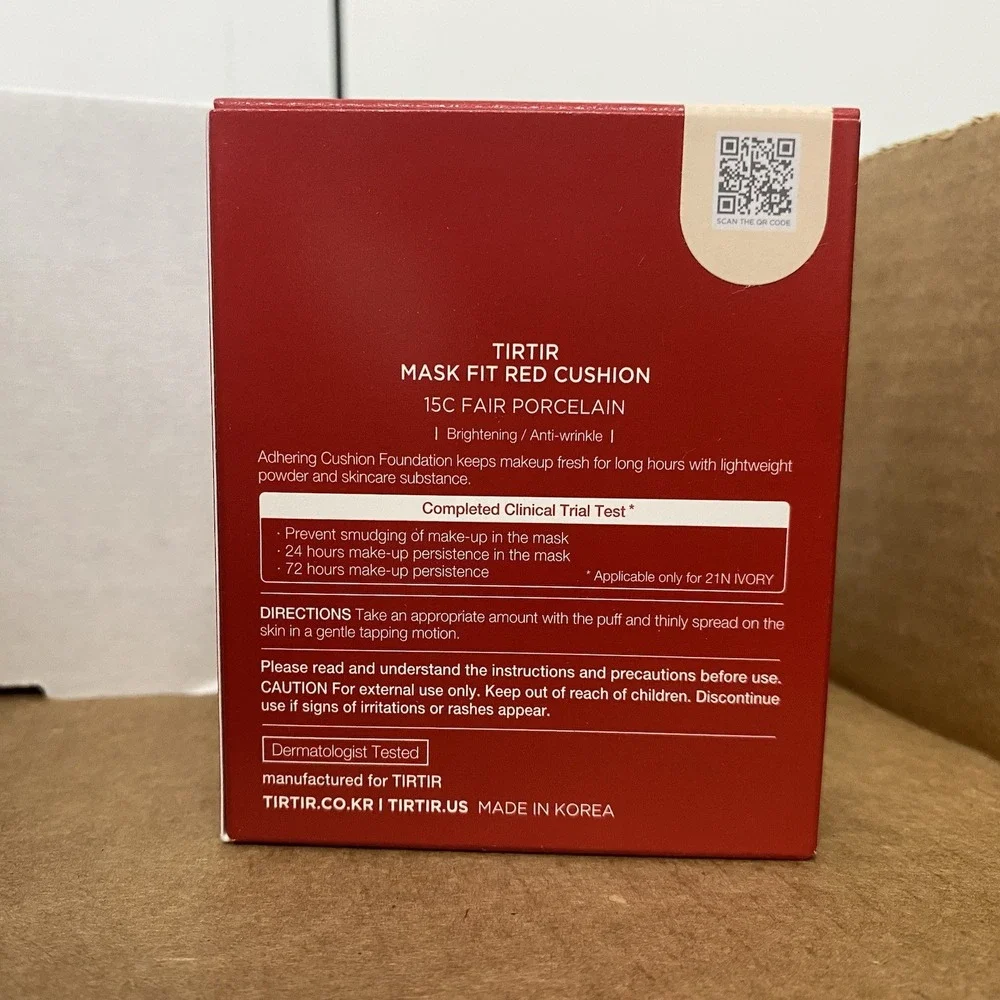 NEW‎ TIRTIR Mask Fit Red Cushion Foundation 15C Fair Porcelain (0.63 Fl Oz)